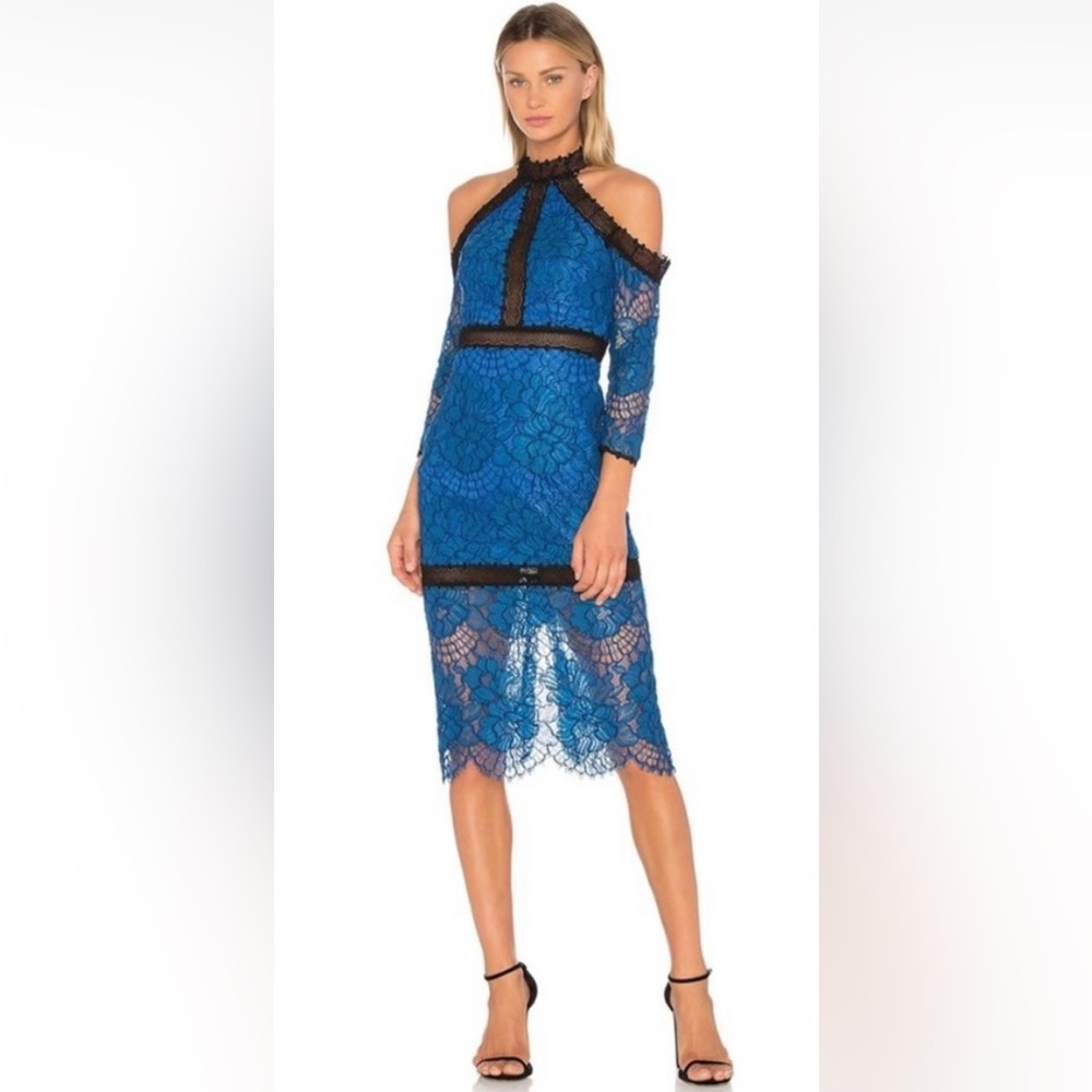 ALEXIS Marlowe Cold Shoulder Lace Midi Dress Size XL